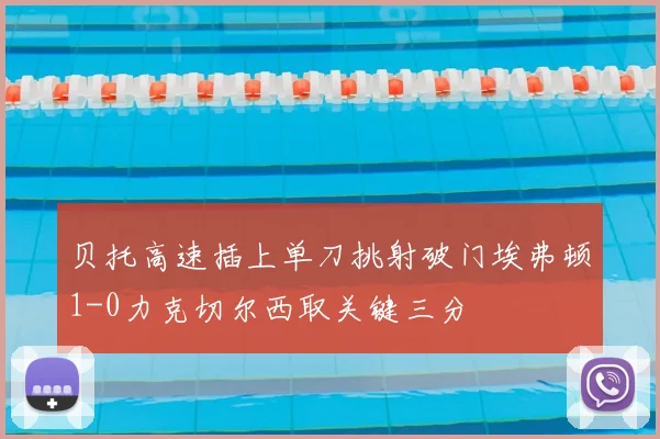 贝托高速插上单刀挑射破门埃弗顿1-0力克切尔西取关键三分